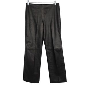 ISABEL USA Vintage Black Leather Front High Rise Straight Leg Pants Women’s 10
